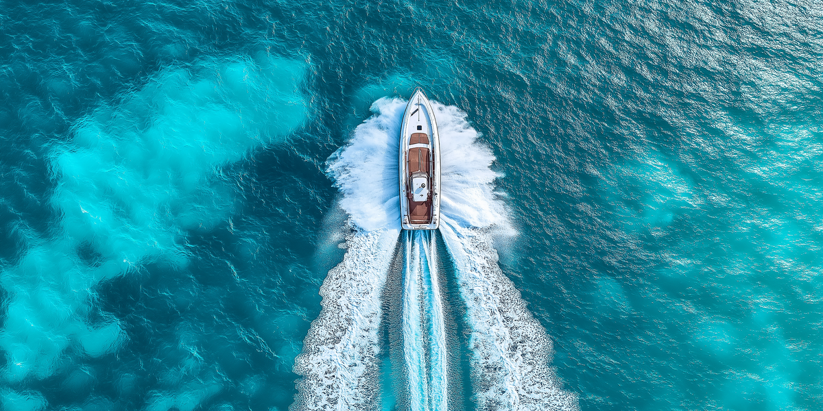 Boat on turquoise waters